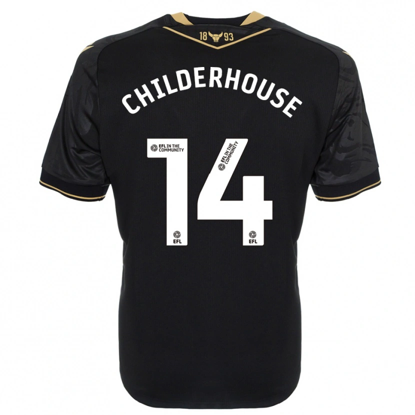 Danxen Criança Camisola Molly Childerhouse #14 Preto Dourado Alternativa 2025/26 Camisa