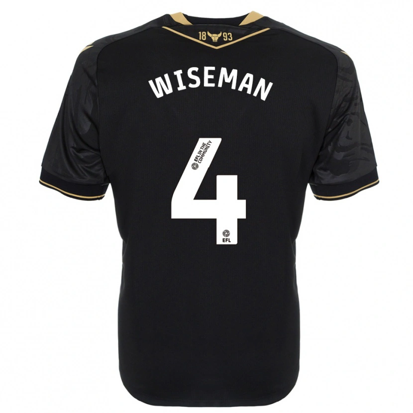 Danxen Criança Camisola Kate Wiseman #4 Preto Dourado Alternativa 2025/26 Camisa