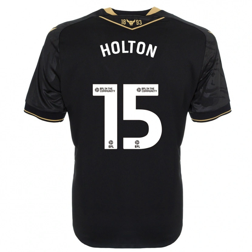 Danxen Criança Camisola Josh Holton #15 Preto Dourado Alternativa 2025/26 Camisa