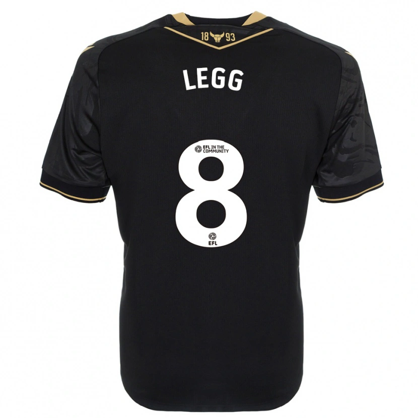 Danxen Criança Camisola Jenna Legg #8 Preto Dourado Alternativa 2025/26 Camisa
