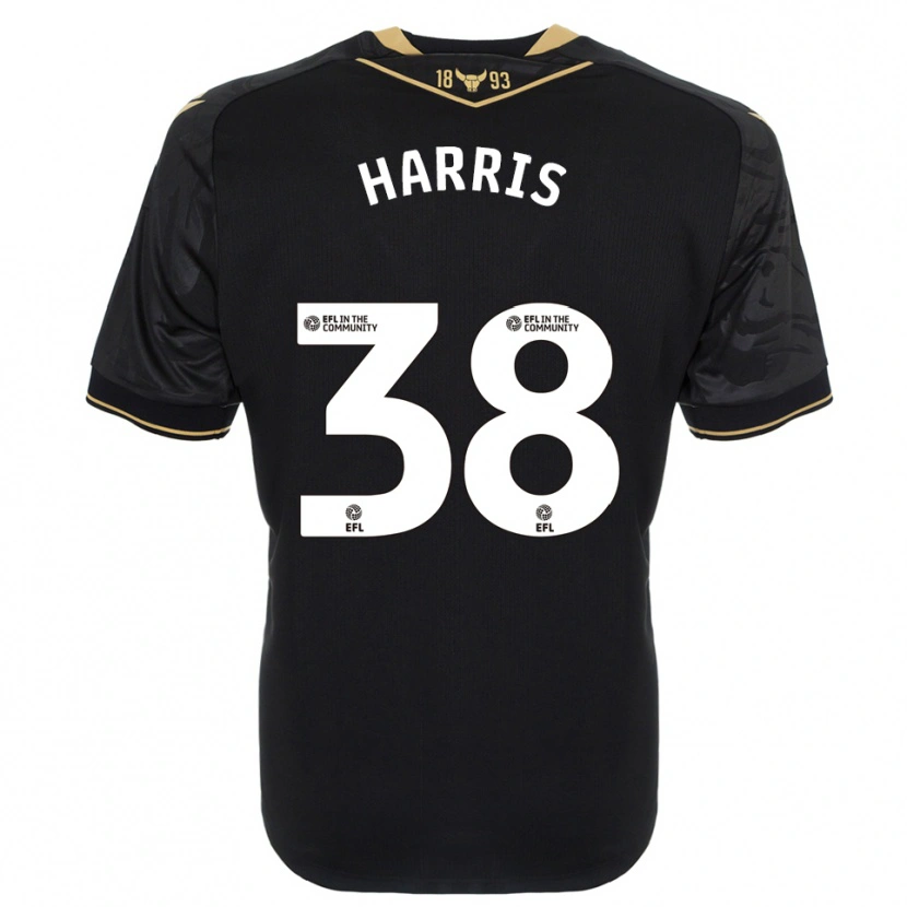 Danxen Criança Camisola Luke Harris #38 Preto Dourado Alternativa 2025/26 Camisa