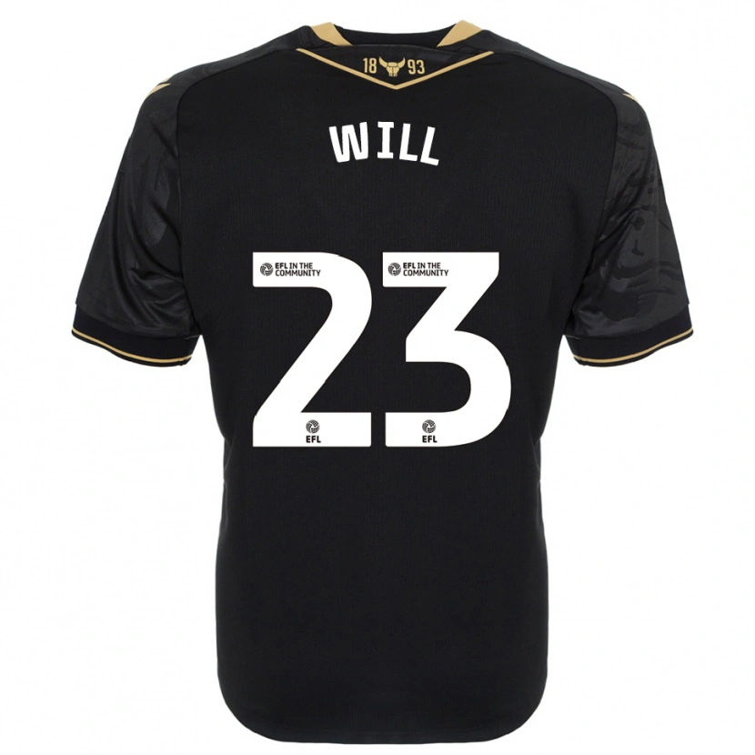 Danxen Criança Camisola Merrick Will #23 Preto Dourado Alternativa 2025/26 Camisa