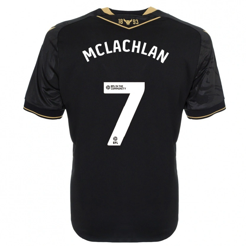 Danxen Criança Camisola Daisy Mclachlan #7 Preto Dourado Alternativa 2025/26 Camisa