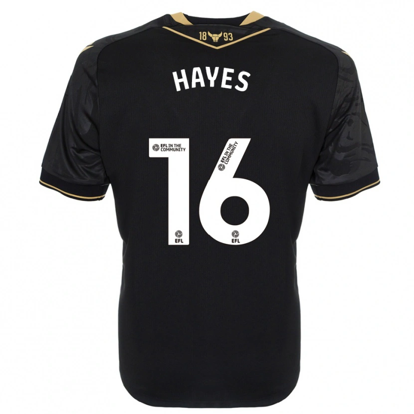 Danxen Criança Camisola Georgia Hayes #16 Preto Dourado Alternativa 2025/26 Camisa