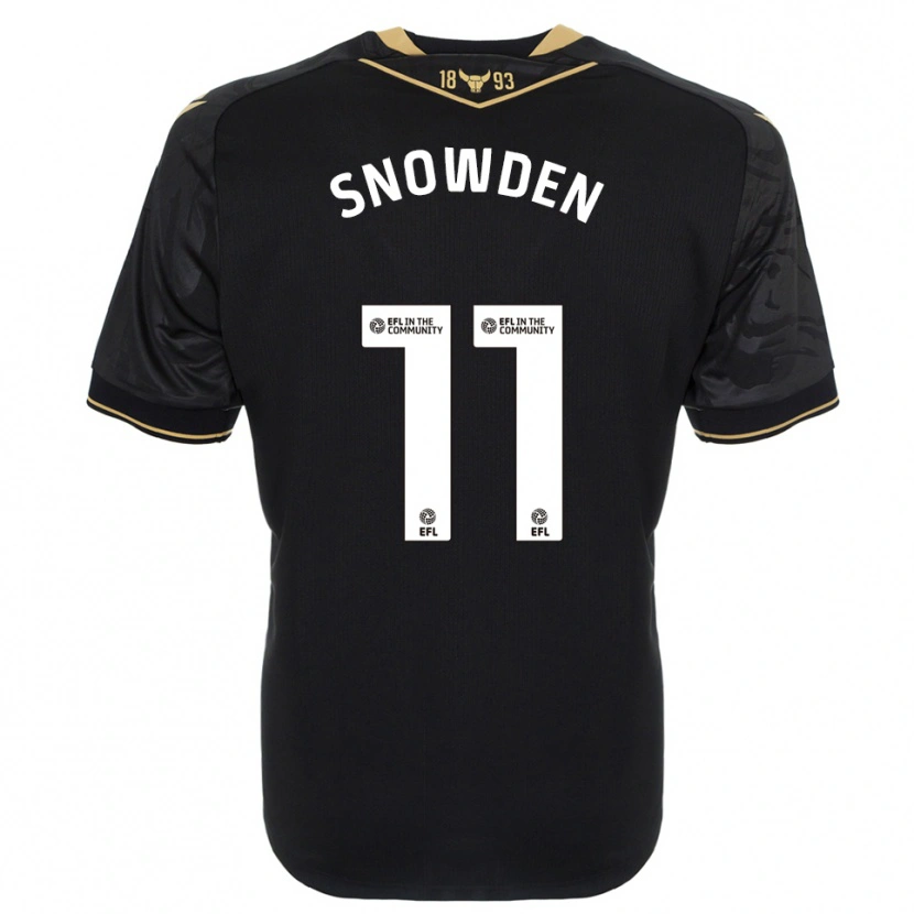 Danxen Criança Camisola Leo Snowden #11 Preto Dourado Alternativa 2025/26 Camisa