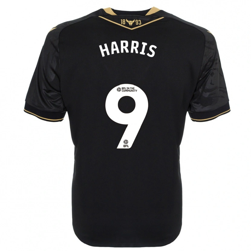 Danxen Criança Camisola Mark Harris #9 Preto Dourado Alternativa 2025/26 Camisa