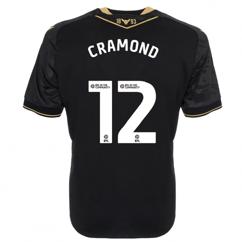 Danxen Criança Camisola Charlie Cramond #12 Preto Dourado Alternativa 2025/26 Camisa