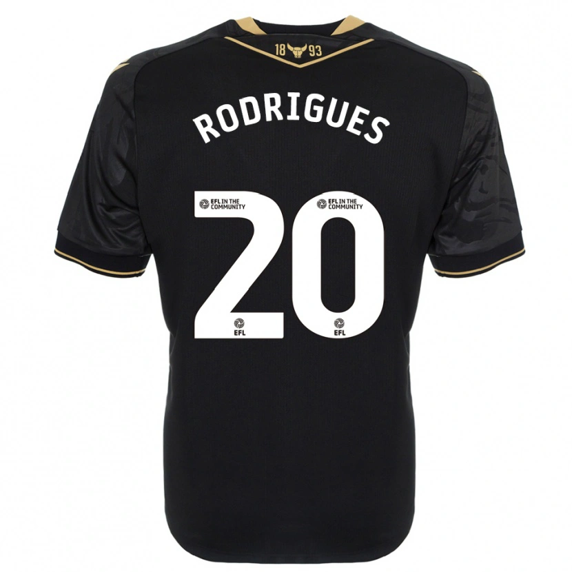 Danxen Criança Camisola Rúben Rodrigues #20 Preto Dourado Alternativa 2025/26 Camisa