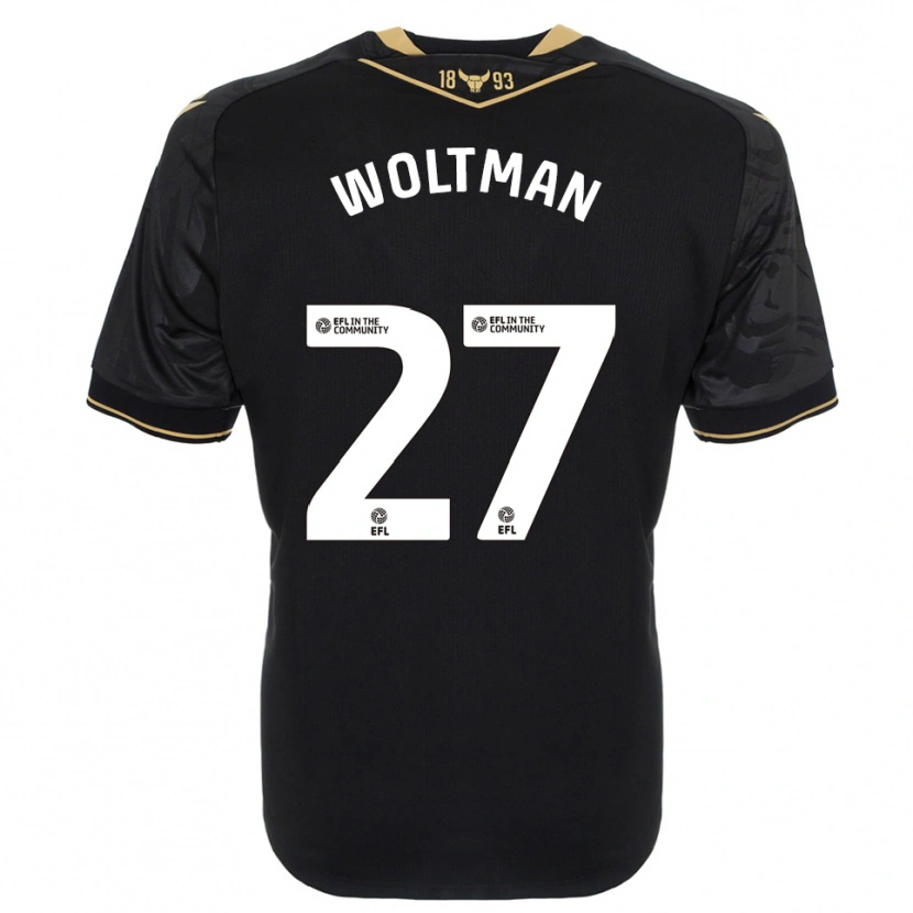 Danxen Criança Camisola Max Woltman #27 Preto Dourado Alternativa 2025/26 Camisa