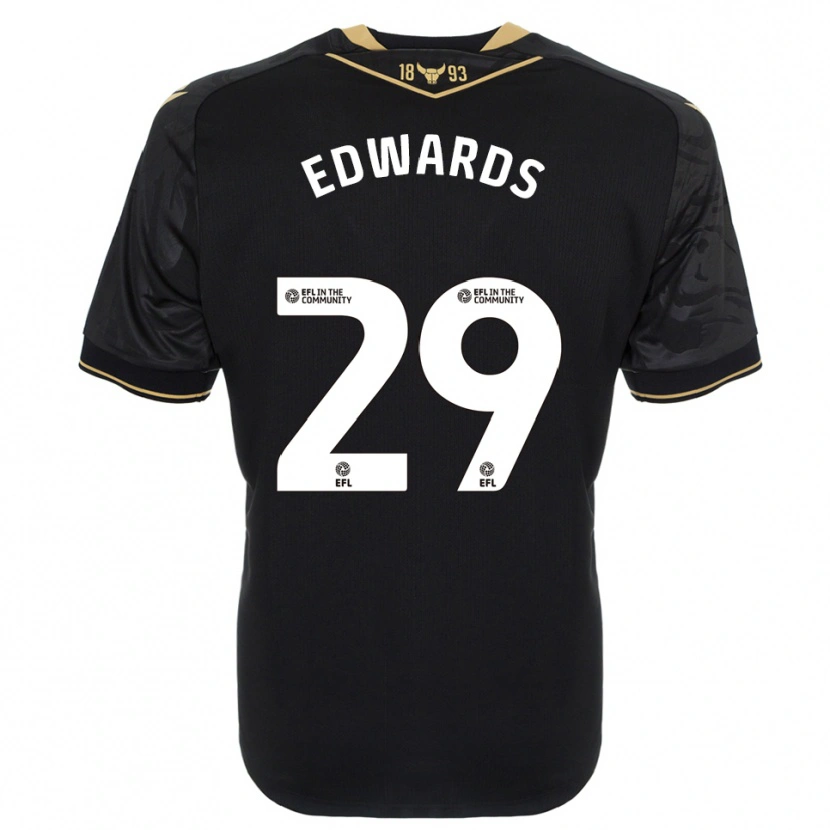 Danxen Criança Camisola Kyle Edwards #29 Preto Dourado Alternativa 2025/26 Camisa