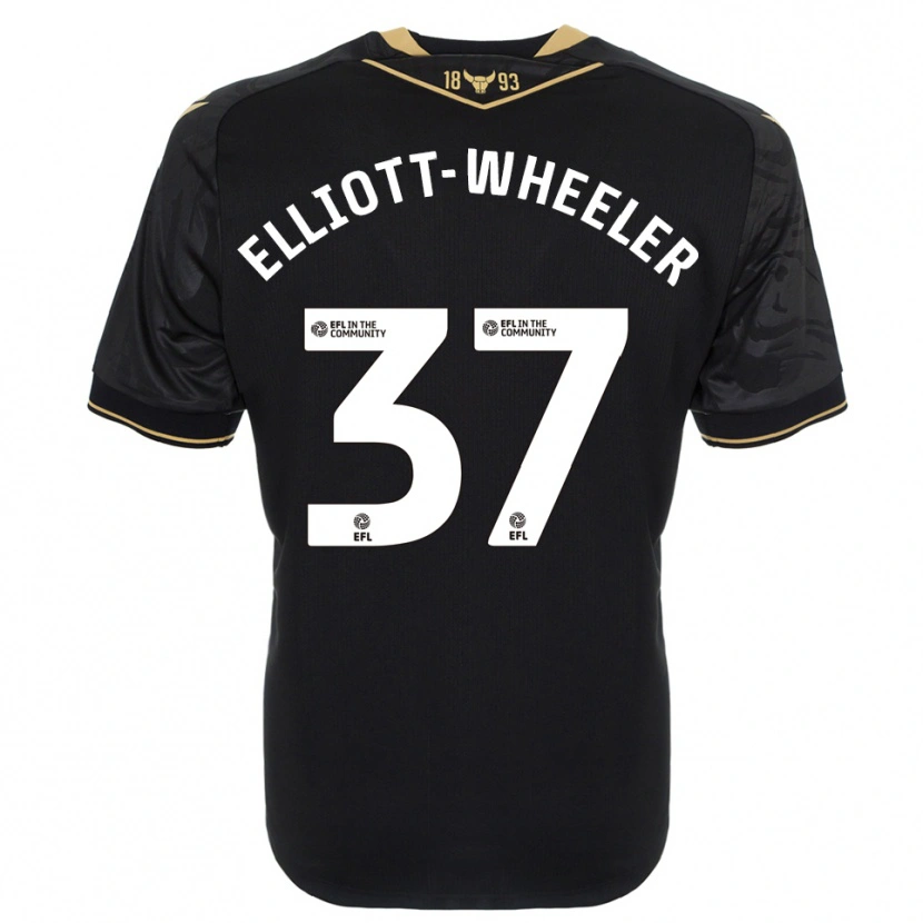 Danxen Criança Camisola Aidan Elliott-Wheeler #37 Preto Dourado Alternativa 2025/26 Camisa