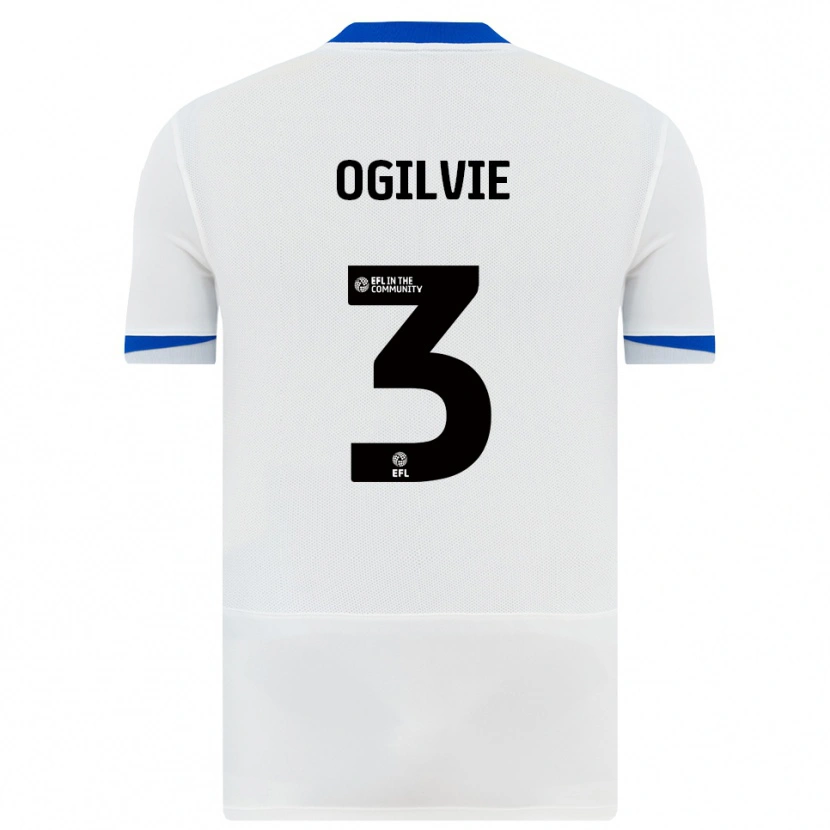 Danxen Criança Camisola Connor Ogilvie #3 Branco Preto Alternativa 2025/26 Camisa