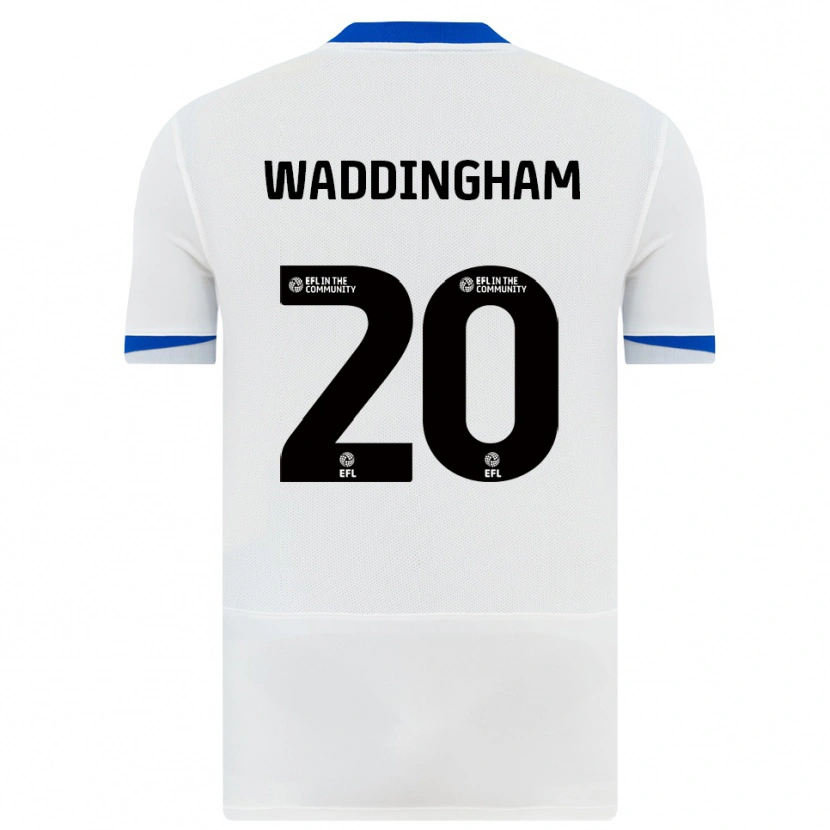 Danxen Criança Camisola Thomas Waddingham #20 Branco Preto Alternativa 2025/26 Camisa