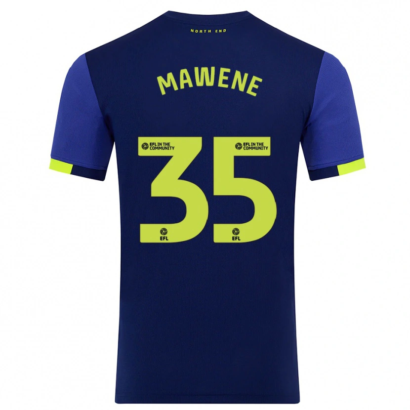 Danxen Criança Camisola Noah Mawene #35 Azul Marinho Amarelo Alternativa 2025/26 Camisa