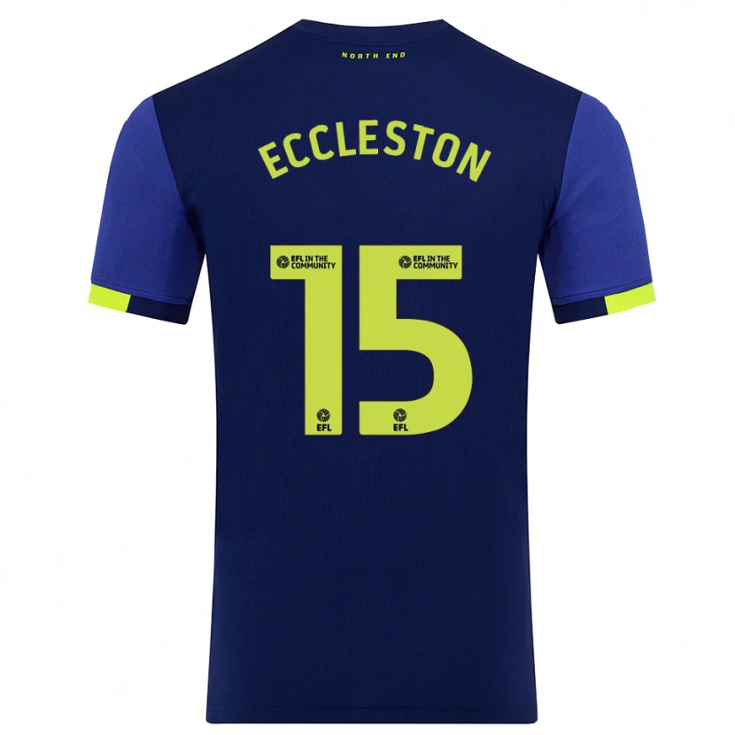 Danxen Criança Camisola Ethan Eccleston #15 Azul Marinho Amarelo Alternativa 2025/26 Camisa