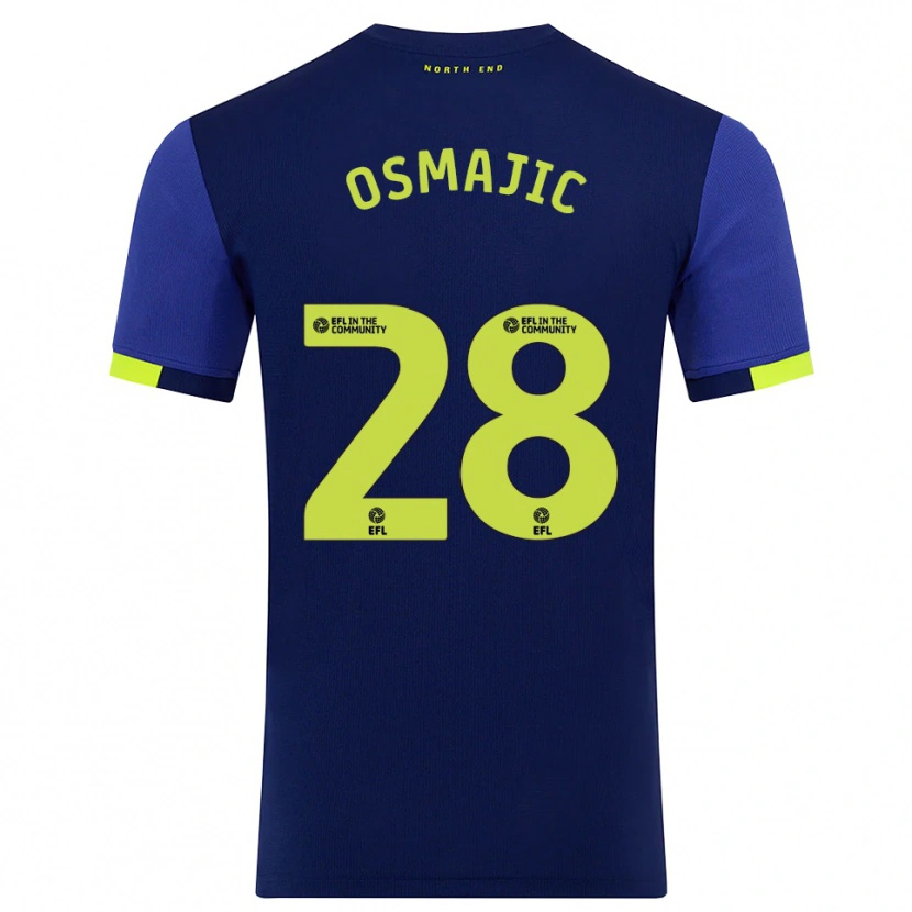 Danxen Criança Camisola Milutin Osmajic #28 Azul Marinho Amarelo Alternativa 2025/26 Camisa