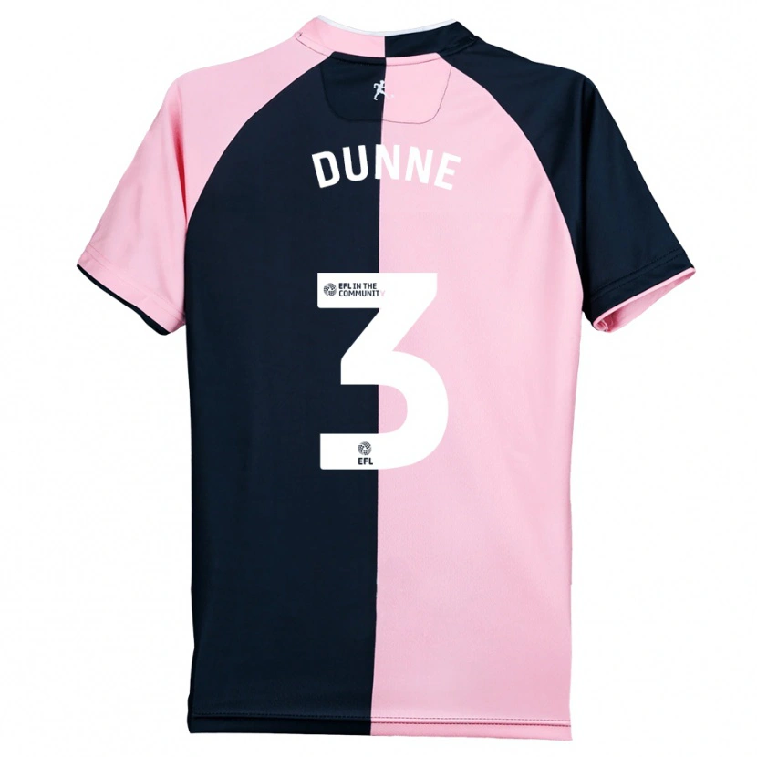 Danxen Criança Camisola Jimmy Dunne #3 Rosa Preto Alternativa 2025/26 Camisa