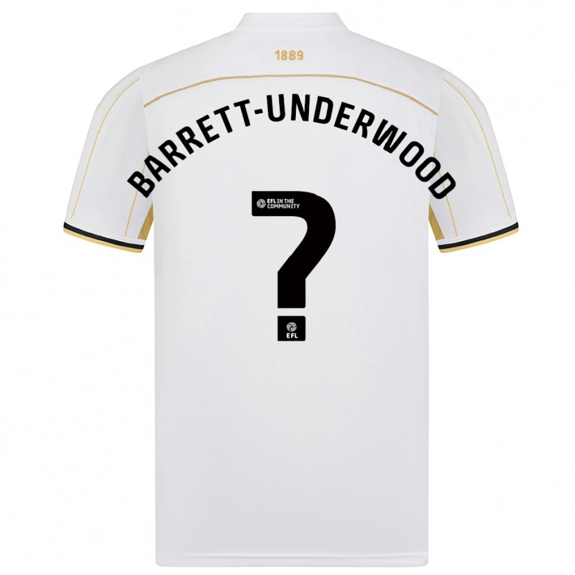 Danxen Criança Camisola Keehan Barret-Underwood #0 Branco Dourado Alternativa 2025/26 Camisa