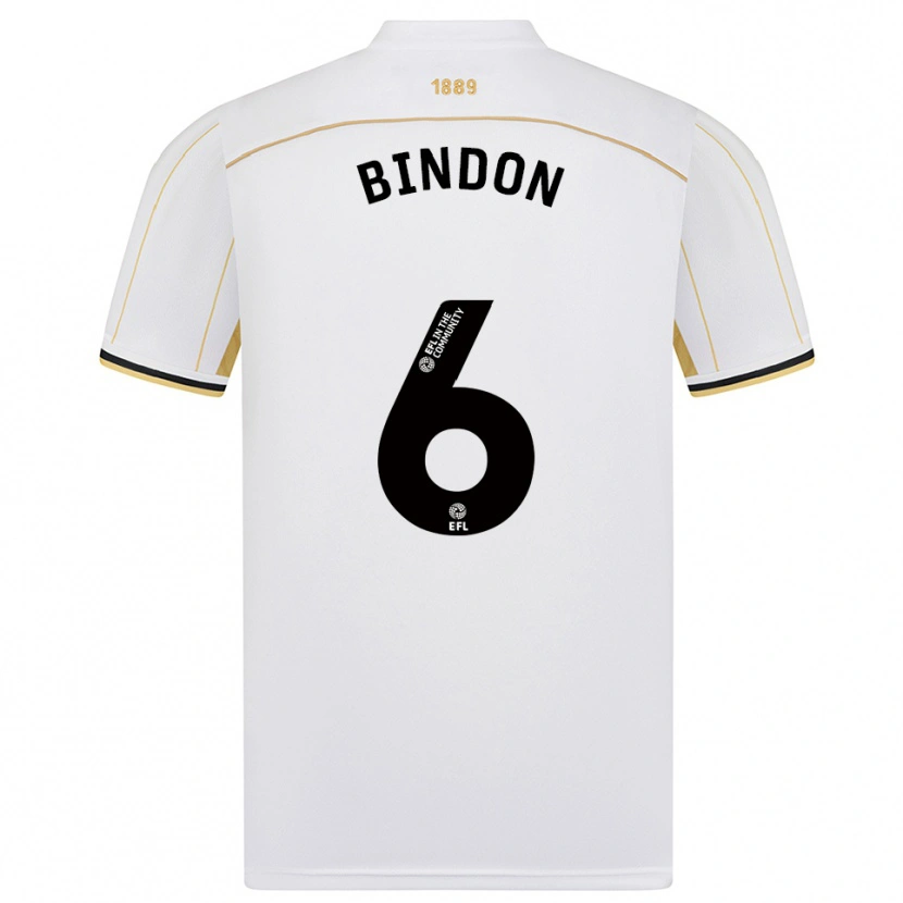 Danxen Criança Camisola Tyler Bindon #6 Branco Dourado Alternativa 2025/26 Camisa