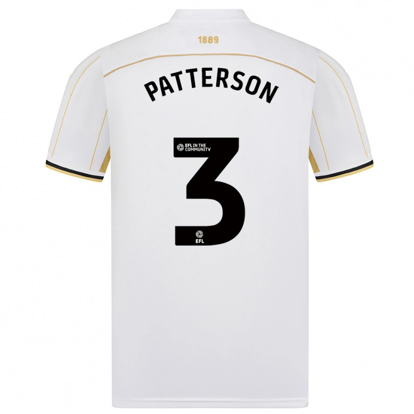 Danxen Criança Camisola Lennon Patterson #3 Branco Dourado Alternativa 2025/26 Camisa