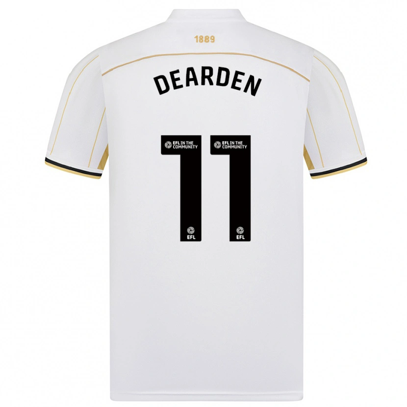 Danxen Criança Camisola Tom Dearden #11 Branco Dourado Alternativa 2025/26 Camisa
