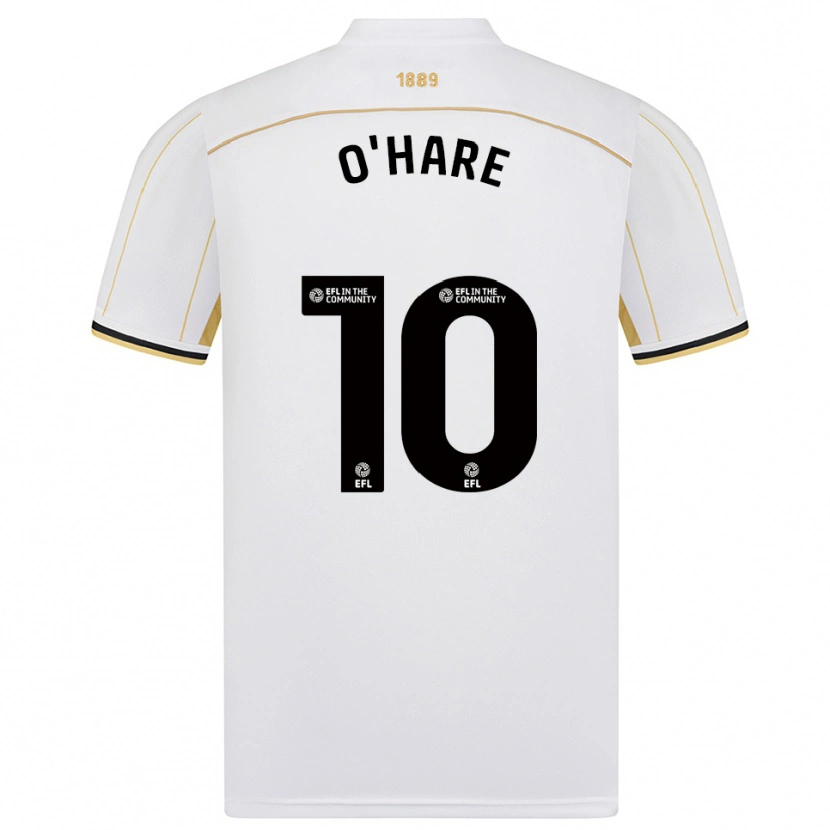 Danxen Criança Camisola Callum O'hare #10 Branco Dourado Alternativa 2025/26 Camisa