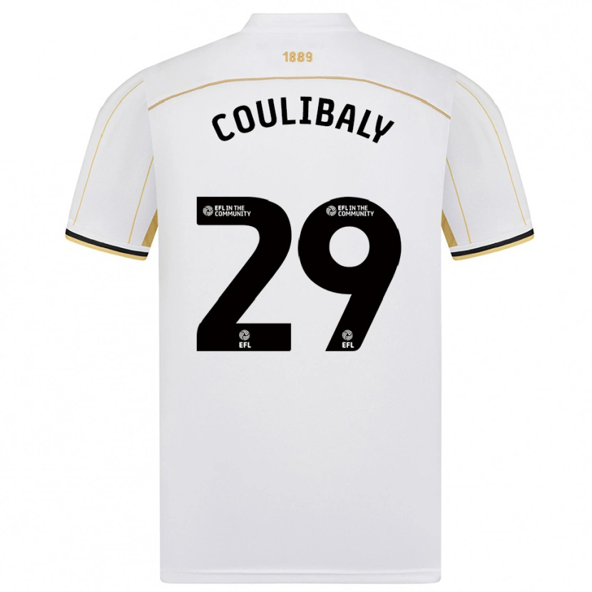 Danxen Criança Camisola Ismaila Coulibaly #29 Branco Dourado Alternativa 2025/26 Camisa