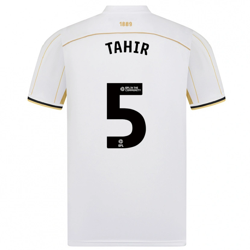 Danxen Criança Camisola Zain Tahir #5 Branco Dourado Alternativa 2025/26 Camisa