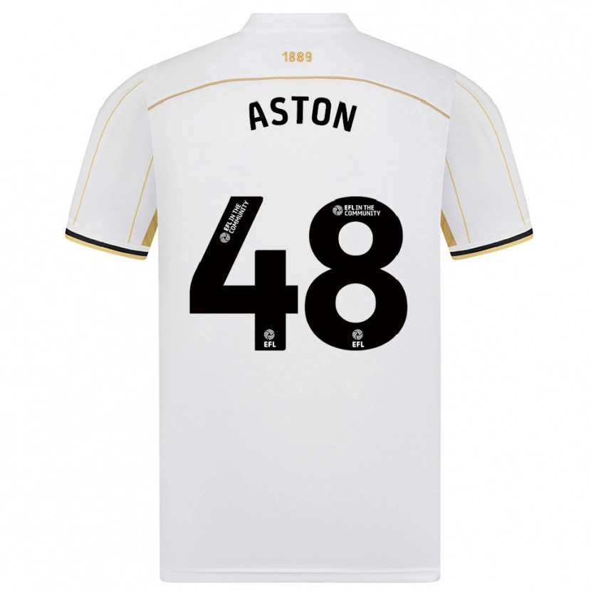 Danxen Criança Camisola Sam Aston #48 Branco Dourado Alternativa 2025/26 Camisa