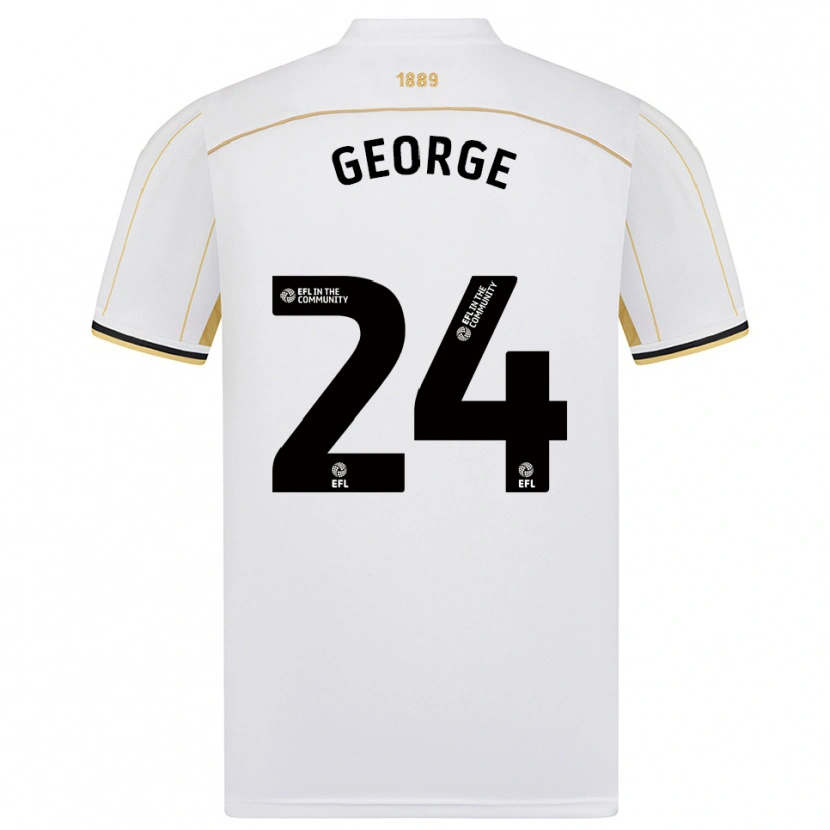 Danxen Criança Camisola Tammi George #24 Branco Dourado Alternativa 2025/26 Camisa
