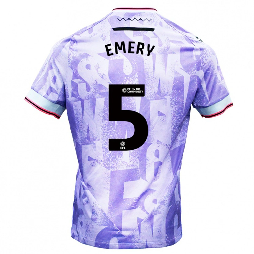 Danxen Criança Camisola Joe Emery #5 Lilás Branco Alternativa 2025/26 Camisa