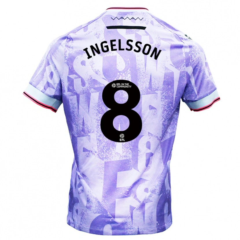 Danxen Criança Camisola Svante Ingelsson #8 Lilás Branco Alternativa 2025/26 Camisa
