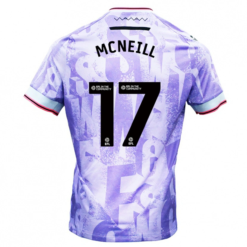 Danxen Criança Camisola Charlie Mcneill #17 Lilás Branco Alternativa 2025/26 Camisa
