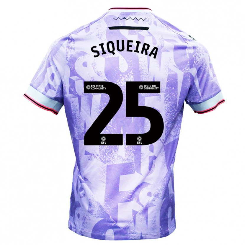Danxen Criança Camisola Guilherme Siqueira #25 Lilás Branco Alternativa 2025/26 Camisa