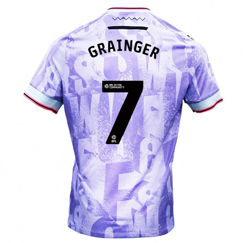 Danxen Criança Camisola William Grainger #7 Lilás Branco Alternativa 2025/26 Camisa