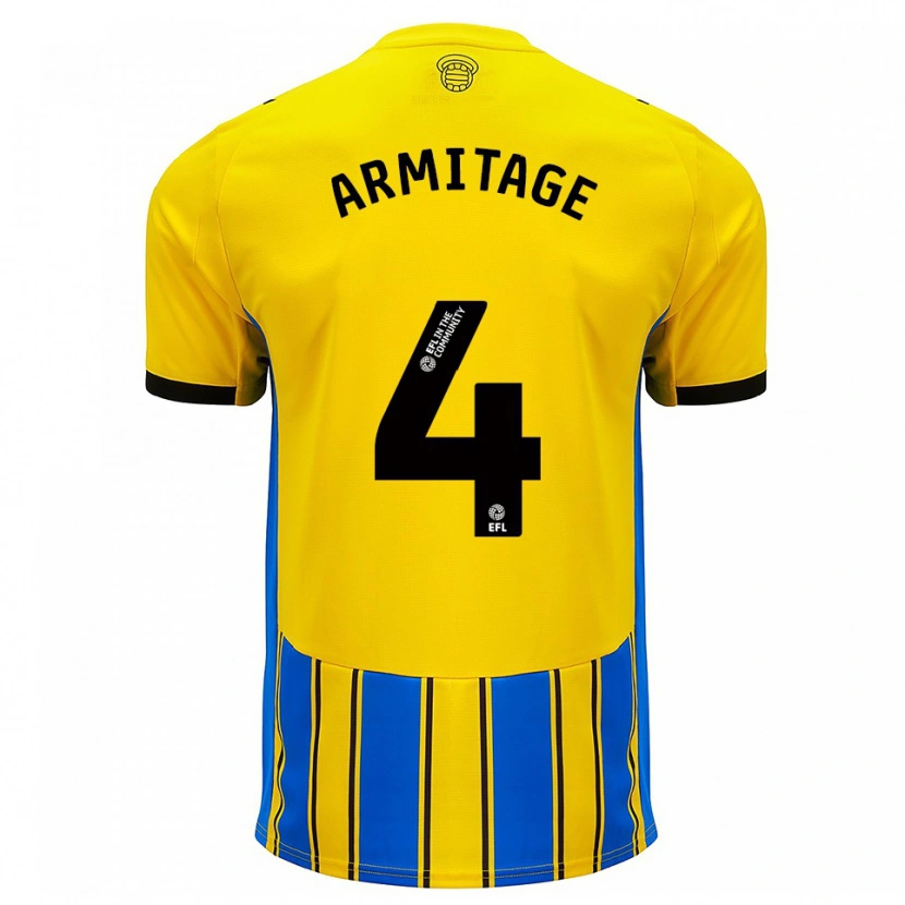 Danxen Criança Camisola Will Armitage #4 Azul Amarelo Alternativa 2025/26 Camisa