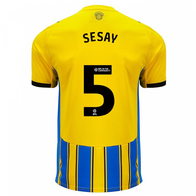 Danxen Criança Camisola Moses Sesay #5 Azul Amarelo Alternativa 2025/26 Camisa