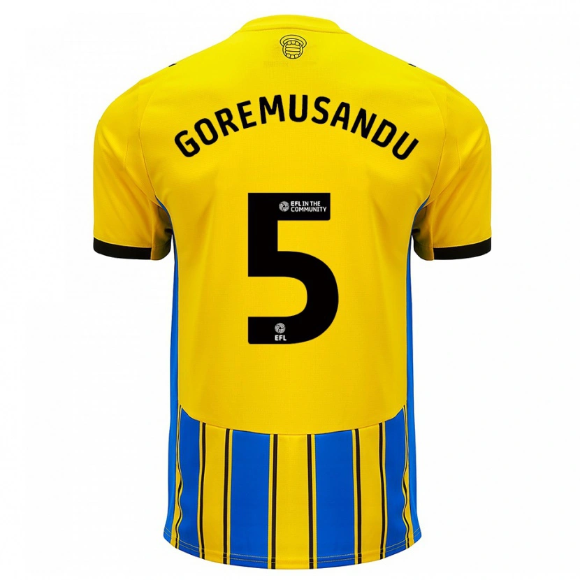 Danxen Criança Camisola Tino Goremusandu #5 Azul Amarelo Alternativa 2025/26 Camisa