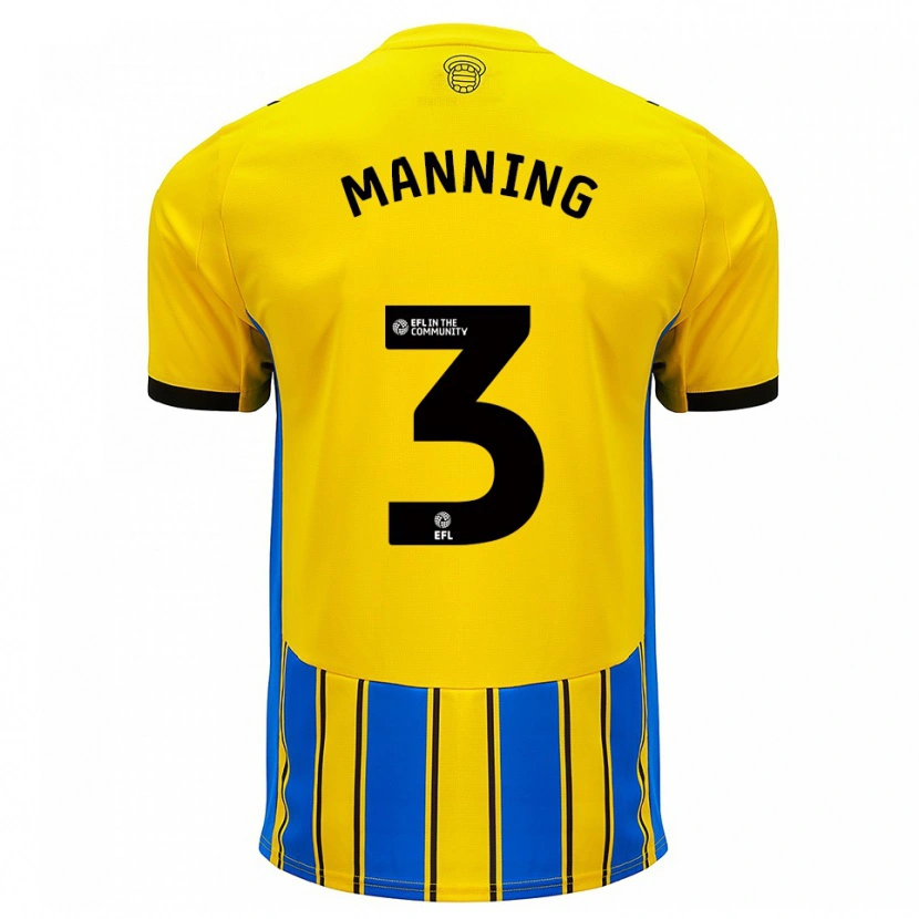Danxen Criança Camisola Ryan Manning #3 Azul Amarelo Alternativa 2025/26 Camisa
