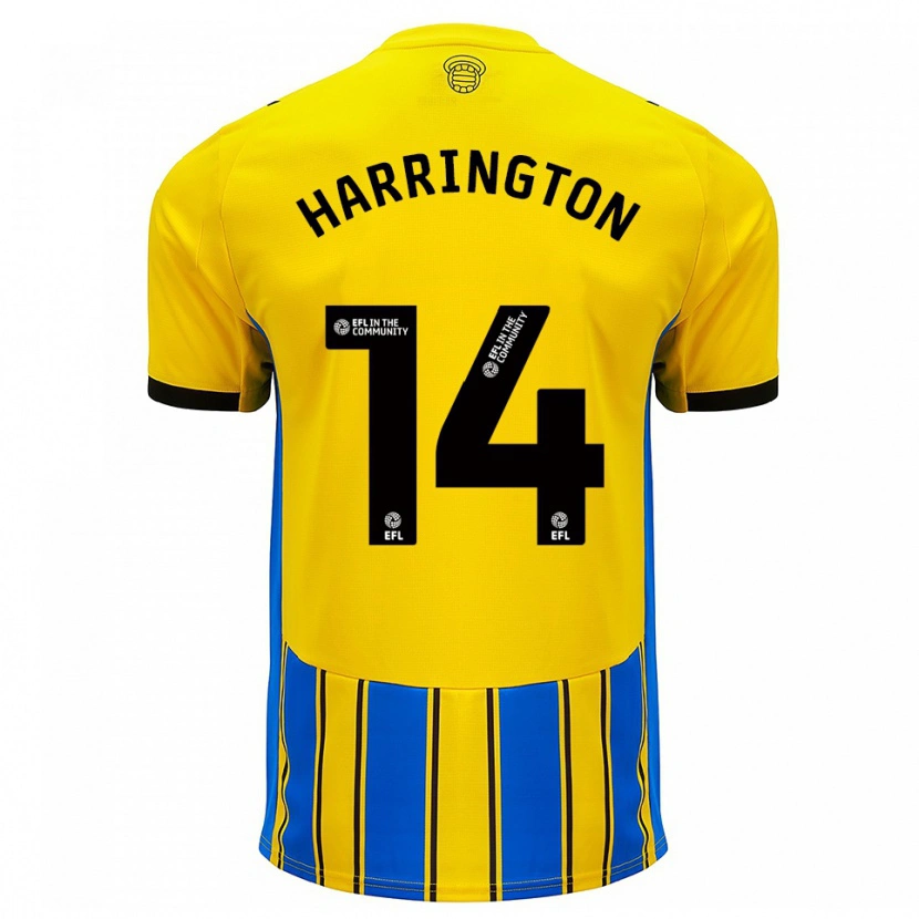 Danxen Criança Camisola Harry Harrington #14 Azul Amarelo Alternativa 2025/26 Camisa