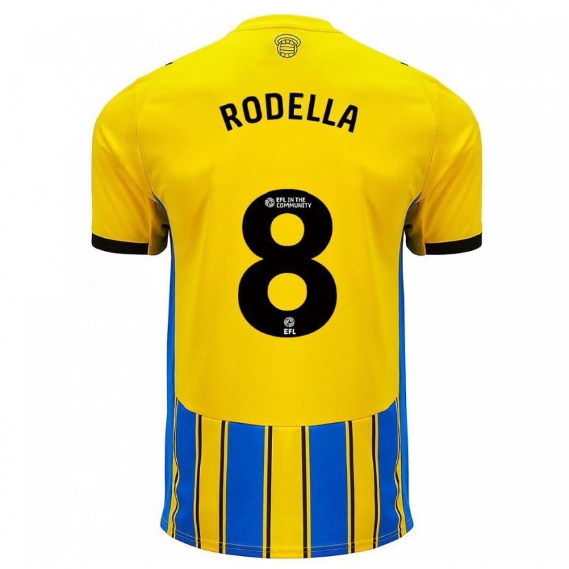 Danxen Criança Camisola Leo Rodella #8 Azul Amarelo Alternativa 2025/26 Camisa