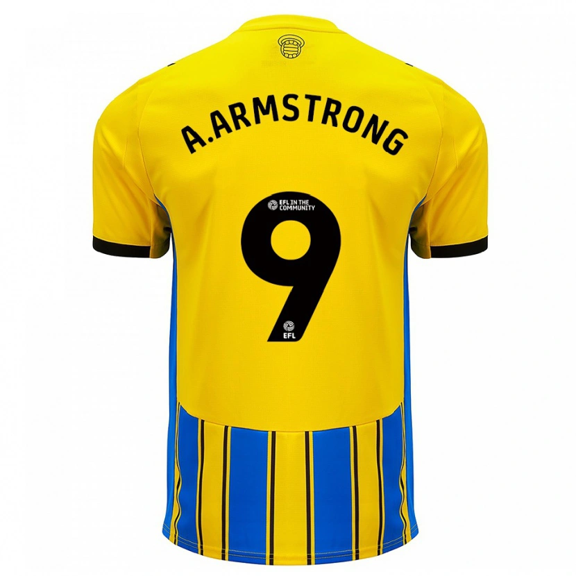 Danxen Criança Camisola Adam Armstrong #9 Azul Amarelo Alternativa 2025/26 Camisa