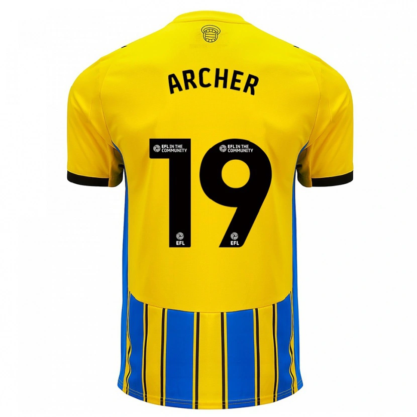 Danxen Criança Camisola Cameron Archer #19 Azul Amarelo Alternativa 2025/26 Camisa