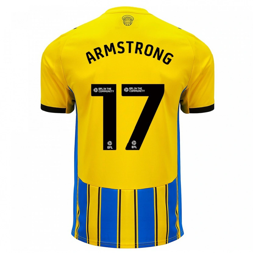 Danxen Criança Camisola Stuart Armstrong #17 Azul Amarelo Alternativa 2025/26 Camisa