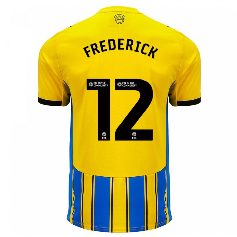Danxen Criança Camisola Cameron Frederick #12 Azul Amarelo Alternativa 2025/26 Camisa