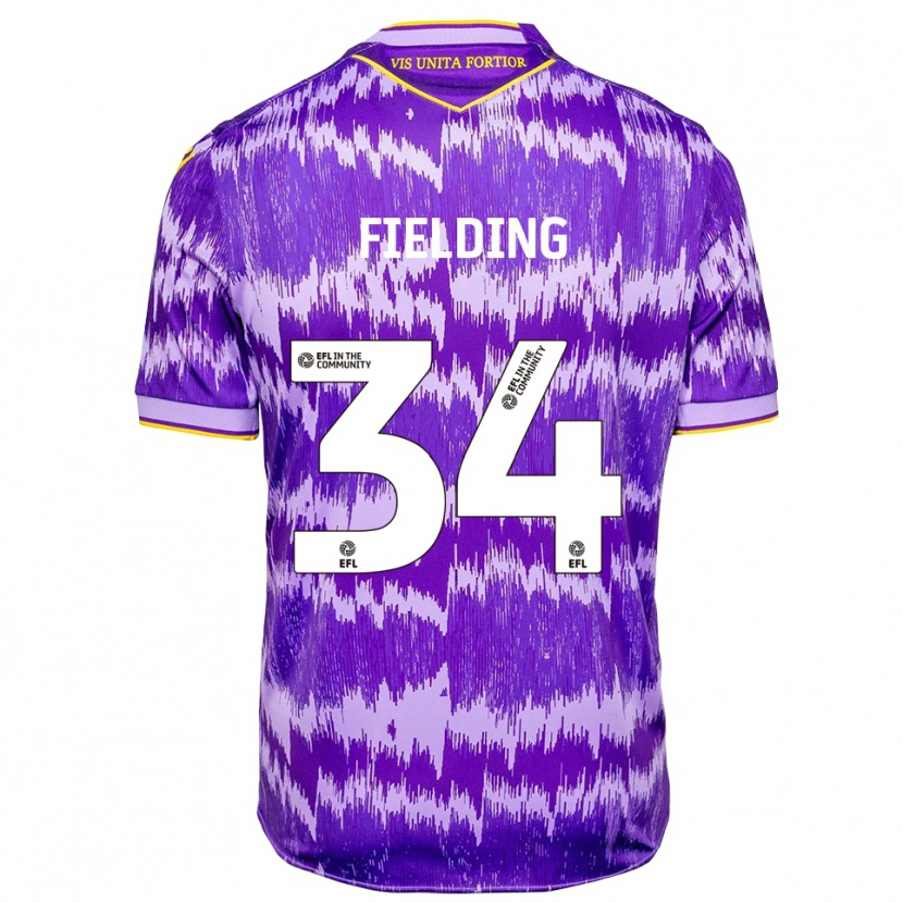 Danxen Criança Camisola Frank Fielding #34 Roxo Amarelo Alternativa 2025/26 Camisa