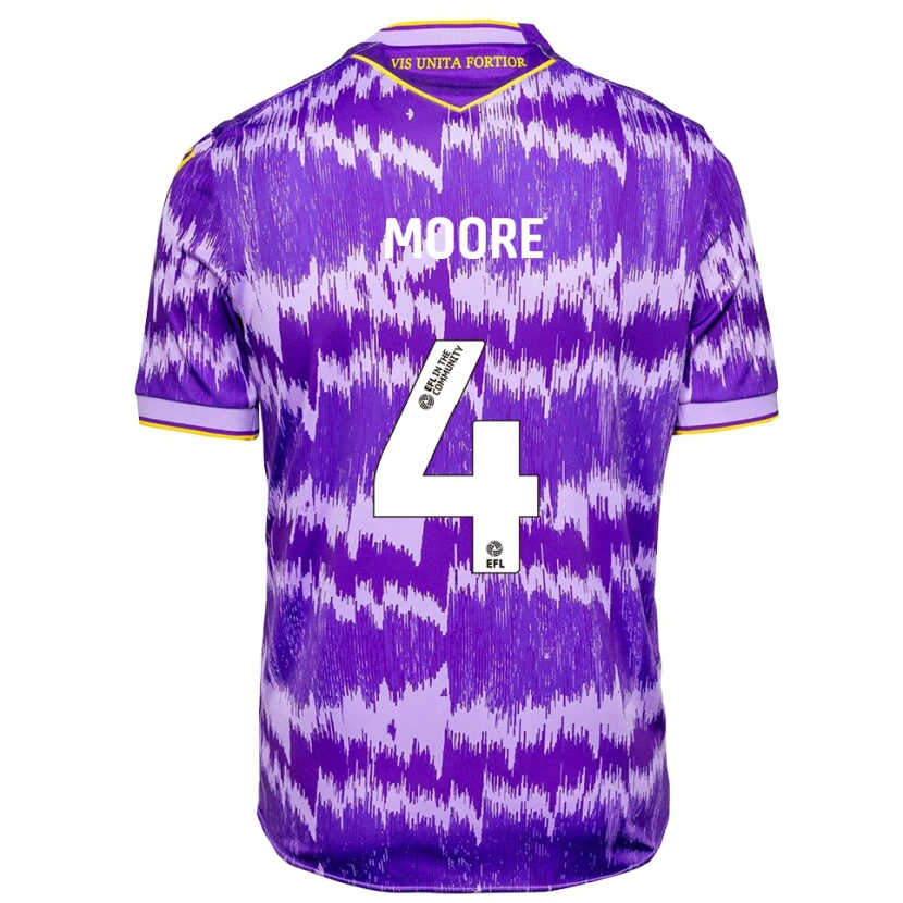 Danxen Criança Camisola Sidney Moore #4 Roxo Amarelo Alternativa 2025/26 Camisa