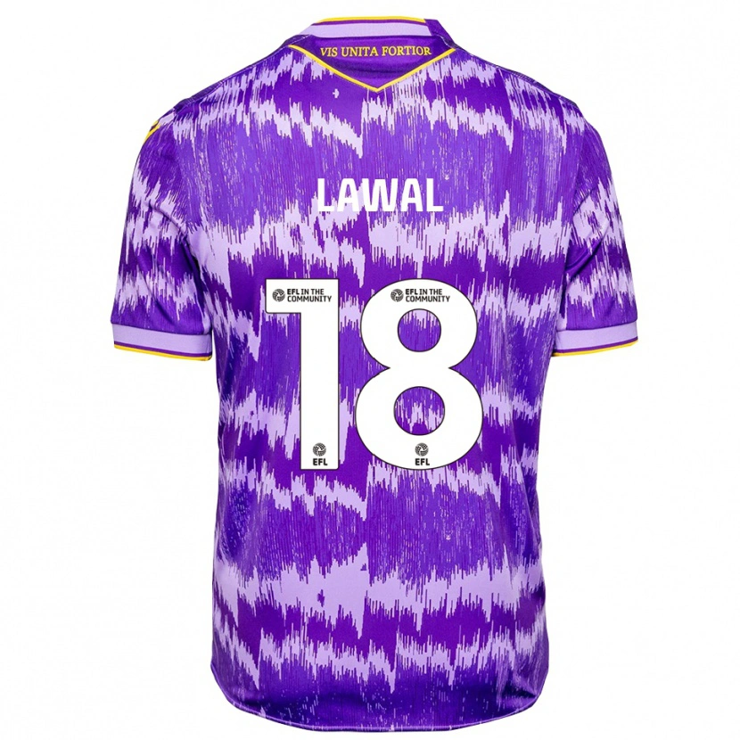 Danxen Criança Camisola Bosun Lawal #18 Roxo Amarelo Alternativa 2025/26 Camisa