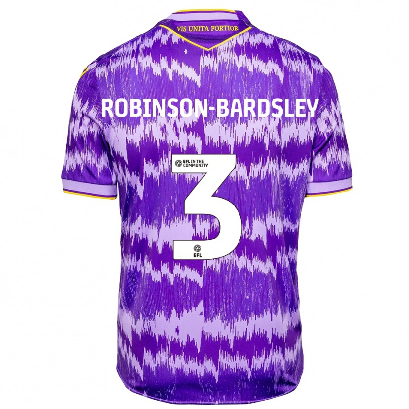 Danxen Criança Camisola Rocco Robinson-Bardsley #3 Roxo Amarelo Alternativa 2025/26 Camisa