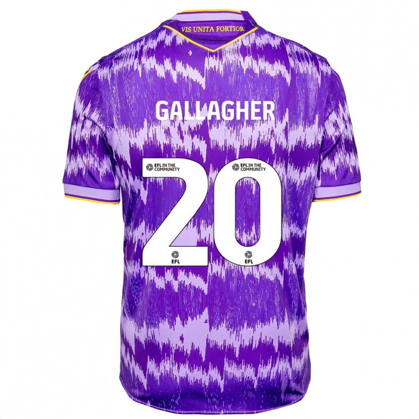 Danxen Criança Camisola Sam Gallagher #20 Roxo Amarelo Alternativa 2025/26 Camisa